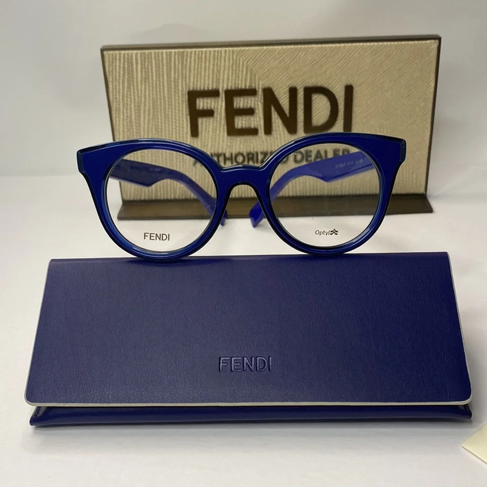 New Authentic- Fendi WOMEN'S FF0198 47MM OPTICAL FRAMES IN BLUE